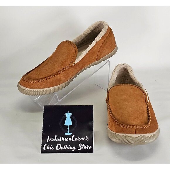Sorel Dude Moc Men's Tan Suede Wool Moccasin Slipper Size 9 338 - Picture 1 of 16